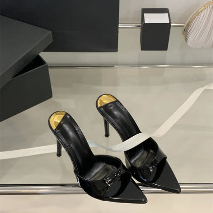Hlieny 2026 Summer Fashion Stiletto Heels Women's Pointed Slippers Banquet Dress Sandals Party Wedding Mule Presentations Game Manufacturers Shoes