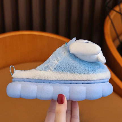 Winter Family Plush Slippers, Parent-Child Match Cartoon Indoor Home Shoes, Cozy Cotton-Lined Non-Slip Slides for All Ages