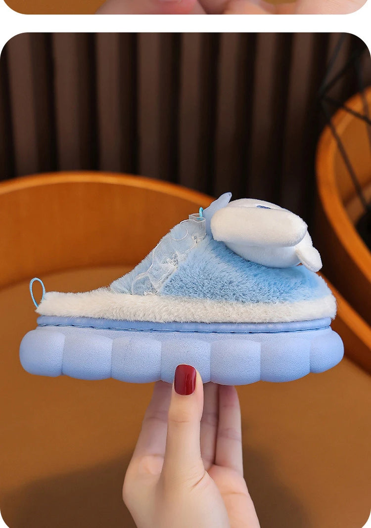 Winter Family Plush Slippers, Parent-Child Match Cartoon Indoor Home Shoes, Cozy Cotton-Lined Non-Slip Slides for All Ages