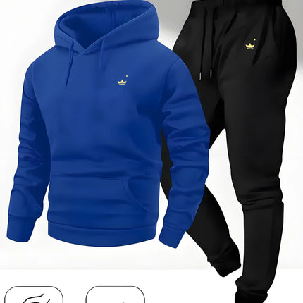 2025 Crown Logo Printed Autumn/Winter Fashion New Hooded Sportswear Outdoor Fashion Versatile Casual Sportswear and Pants PlatiNum