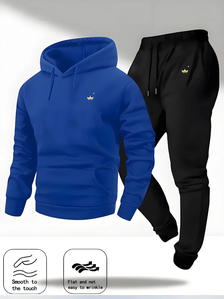 2025 Crown Logo Printed Autumn/Winter Fashion New Hooded Sportswear Outdoor Fashion Versatile Casual Sportswear and Pants PlatiNum
