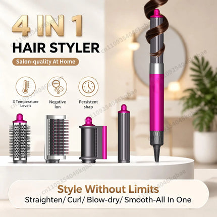 High Quality 6 In 1 Multi Hair Styler & Hair Dryer Auto Curling Air Dryer Wrap Hot/Cold Air Styling Tool Hair Straightener Curling Barrel Brush Salon Styling Gift For Women