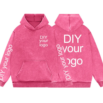 Washed Retro Hoodies 5 Colors 100%Cotton Hoody Customized Personalized Pattern Customization Pullover Team Logo Company Logo