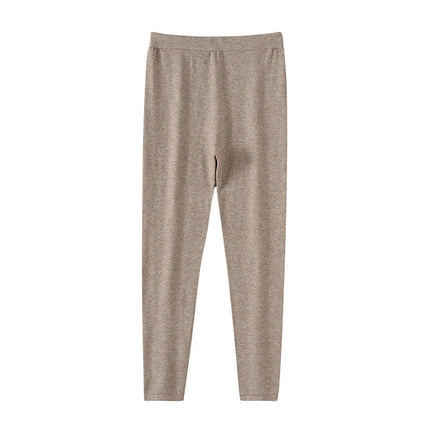 100% Wool Pants Women's Autumn and Winter Knitted Leggings Solid Color Warm Solid Color Wool Leggings Women's Clothes PlatiNum