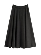 ZIQIAO 2025 Winter Women's High Waist A-Line Midi Skirt Asymmetrical Seam Design - Unique Cutout Detail for Casual Office Wear PlatiNum