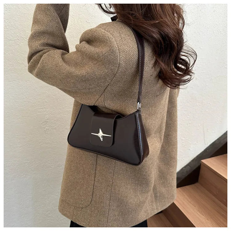 New Style Women's Bag with Lock Closure Fashionable Women Bag Trendy Embossed Women's Shoulder Bag Popular Crossbody Bag PlatiNum