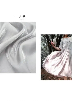 Tessuto di raso setoso in cristallo di vetro, tessuto iridescente glitterato, materiale per abiti lucidi, tessuto per indumenti lucido