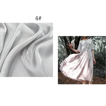 Tessuto di raso setoso in cristallo di vetro, tessuto iridescente glitterato, materiale per abiti lucidi, tessuto per indumenti lucido