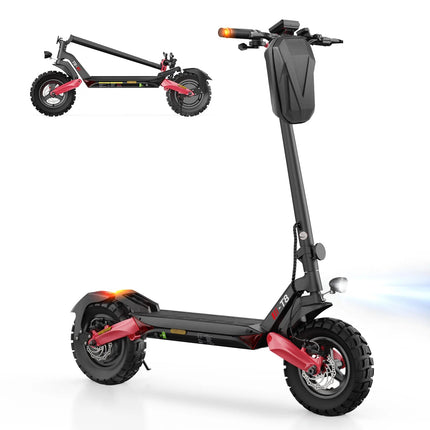 Isinwheel T8 Scooter elettrico per adulti 1200W 48V15Ah Batteria Scooter elettrico pieghevole Pneumatici solidi da 10 pollici Scooter elettrico da città platinumshop