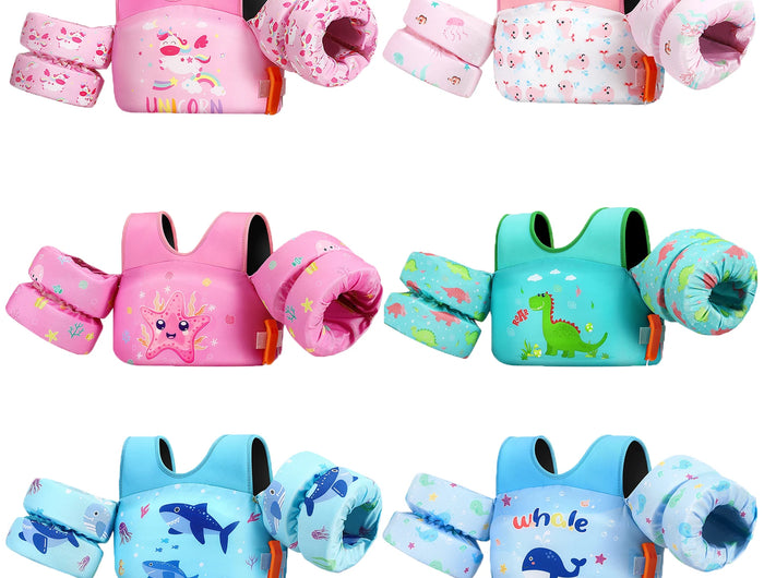 Children's Life Jacket Children's Swimming Arm Floating Whistle Life Vest Baby Swimsuit Safety Foam Pool Accessories for Kayak