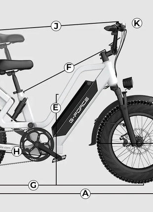 Bicicletta Elettrica G-FORCE RS ST per Tutti i Terreni, Potenza 750W, Batteria 48V15Ah, Bici Elettrica per Adulti, Pneumatici Larghi 20*4 Pollici per Tutti i Terreni