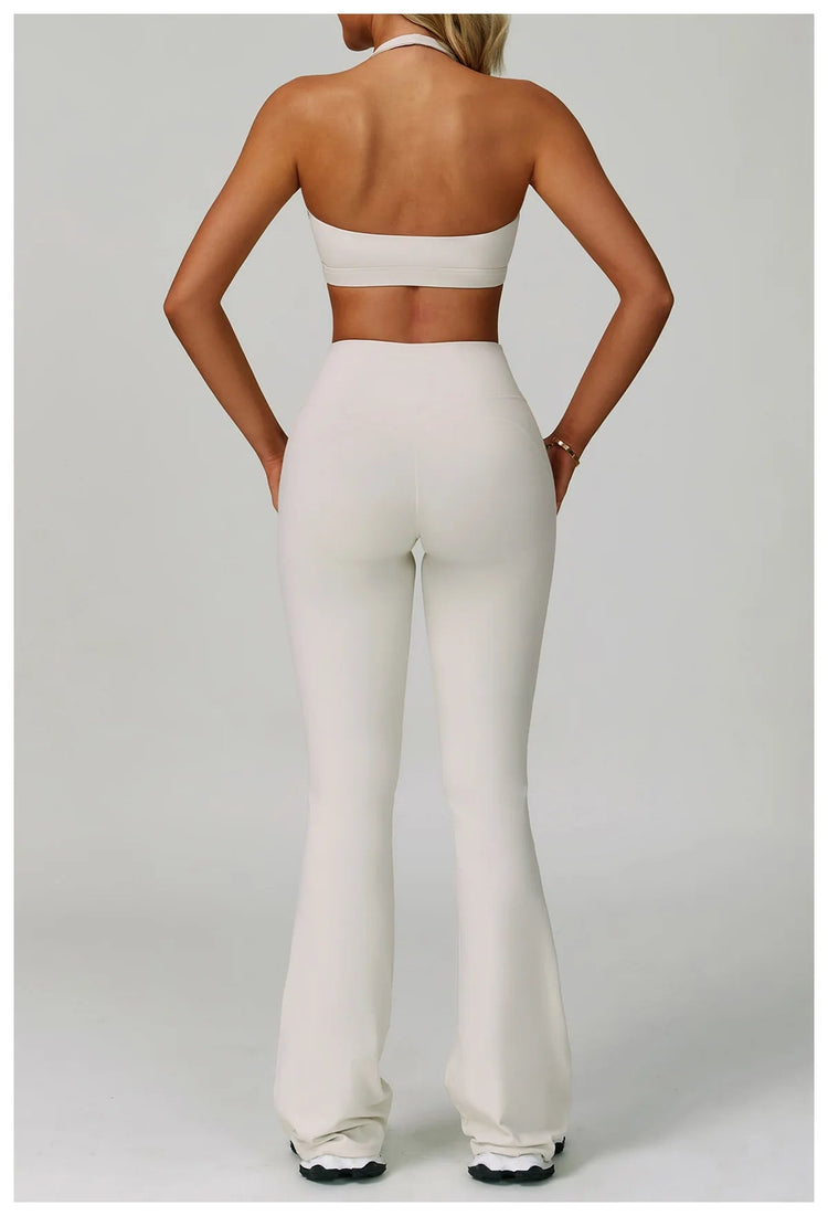 Flared Leggings Women's Wide-leg Pants High Waisted Hip lifting Yoga Pants Quick Drying Running Exercise Fitness Bell bottoms PlatiNum