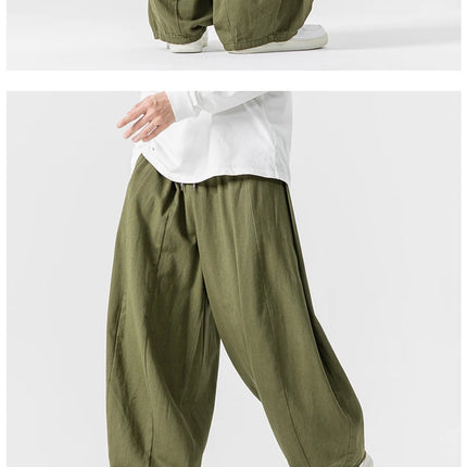 Pantaloni casual da uomo autunno stili giapponesi pantaloni lanterna da uomo caldi vintage larghi pantaloni da uomo oversize moda streetwear