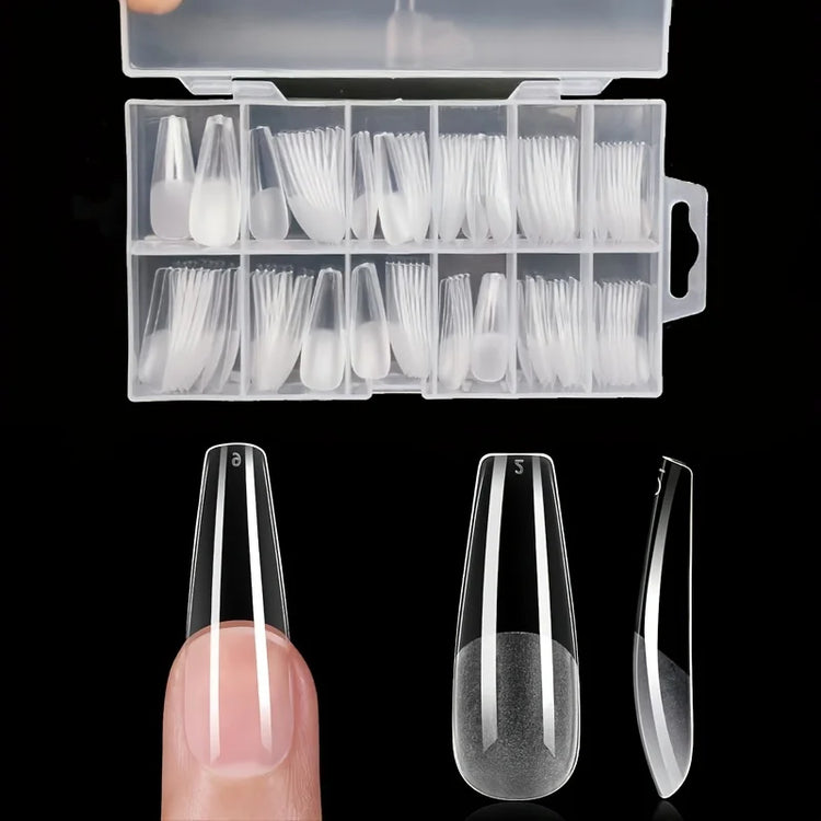 120Pcs Full Cover Press On Nail Tips Stiletto Almond Square Coffin French False Fake Soak Off Gel Nail Extension Tips Capsule Nail Tips