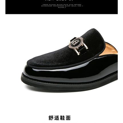 Scarpe casual in pelle da uomo Ciabatte nere di lusso Appartamenti di moda Pantofole da esterno traspiranti estive Mocassini slip on maschili firmati