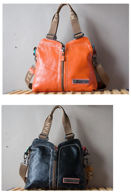 2025 New Genuine Leather With Canvas Women Handbags Luxury Fashion Crossbody Bag Printing Shoulder Portable Slung Bags