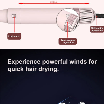 5in1 Hair Dryer Brush Curling Iron Hair Dryer Detachable Auto Wrap Curlers Fast Drying Electric Styling Hair Blower Brush