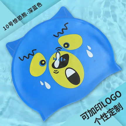 Cuffia da nuoto per bambini Cuffia da nuoto impermeabile per cartoni animati per ragazzi e ragazze Cuffia da nuoto universale in silicone morbido a forma di pesce