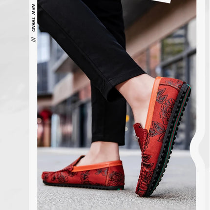 Scarpe da uomo in pelle rosa Designer di lusso Mocassini da uomo casual Mocassini da uomo Traspirante Slip On Flats Guida Zapatillas Hombre
