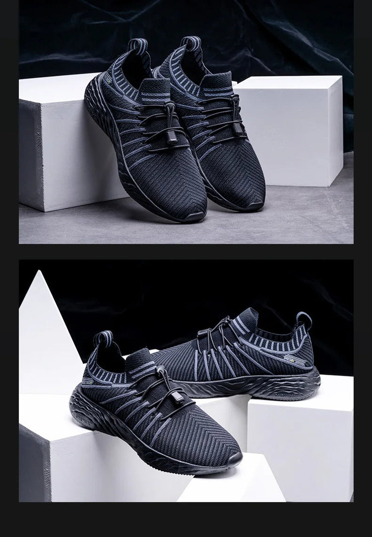 ONEMIX Nuove scarpe da corsa nere per uomo Sneakers da allenamento traspiranti impermeabili Scarpe sportive da trekking antiscivolo per esterni da uomo PlatiNum