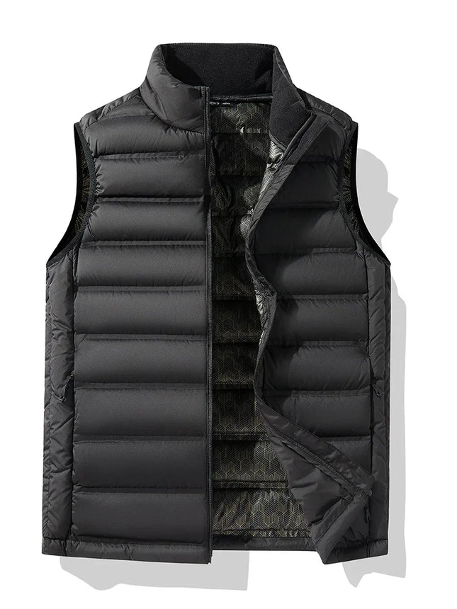 90%White Duck Down Winter Couple Vest Sleeveless Puffer Jacket Graphene Liner Stand Collar Warm Down Gilet Coats Big Size 8XL