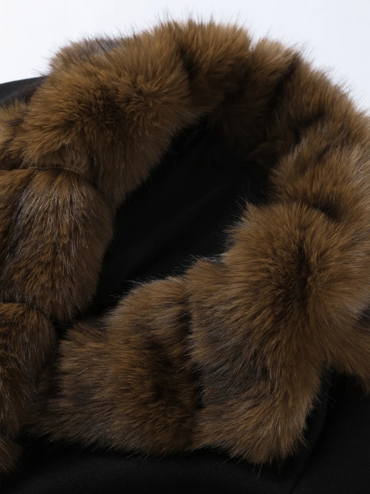 Shawl Faux Fur Women Coat Full Sleeve Woolen Lady Jacket 2025 Fashion Autumn Winter Lace Up Belted Waist Female Loose Outwears