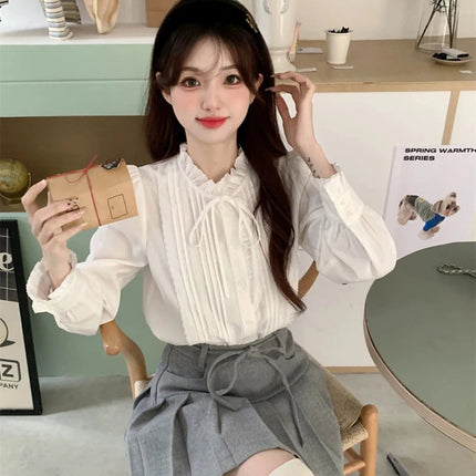 MEXZT Streetwear Woolen Mini Skirt Women Harajuku Bow Lace Up Black Pleated Skirts Autumn Winter Fashion Korean Preppy Faldas PlatiNum