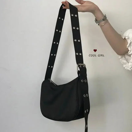 Women Armpit Bag New Nylon Bucket Fashion Solid Zipper SOFT Shoulder Bag Purses and Handbags Luxury Designer Black Tote Bag PlatiNum