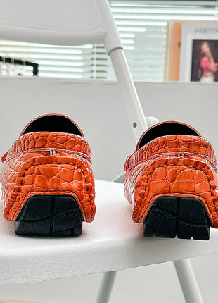 Scarpe Casual da uomo in pelle verniciata di alta qualità scarpe da guida di marca mocassini con motivo a coccodrillo maschile per scarpe basse mocassino da uomo