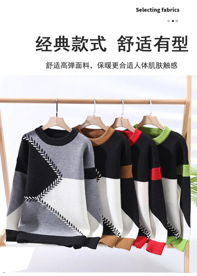 Winter Sweaters men Letter pattern thick sweater men Student youth sweaters autumn Men's wool pullovers full