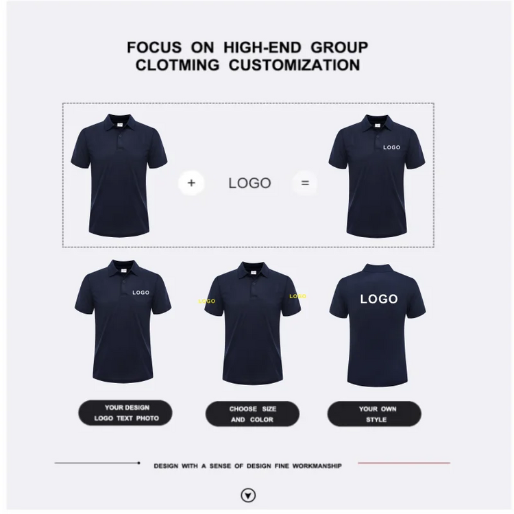 Polo casual estiva Polo personalizzata traspirante economica per società personale Polo da lavoro con ricamo con stampa logo personalizzato