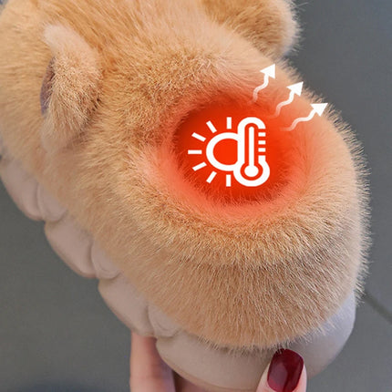 Capybara Children's Winter Cotton Slippers New Boys Girls Cartoon House Slippers Non Slip Comfortable Soft Sole Plush Slippers