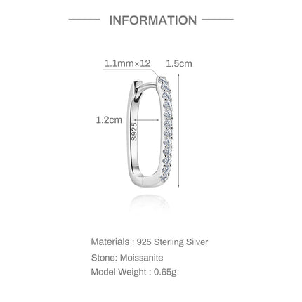CANNER 1PC 6/7/8/9mm Moissanite 925 Sterling Silver Hoop Earrings Women Round Circle Piercing Earings Personalized Fine Jewelry PlatiNum