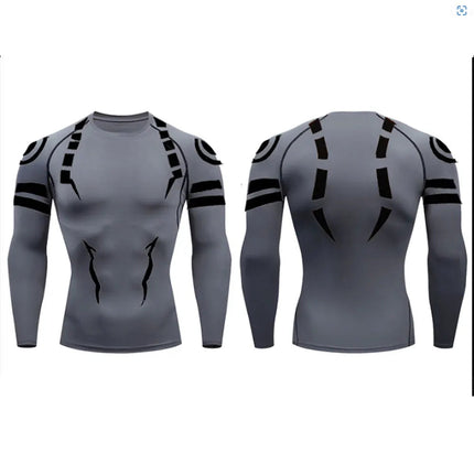 Anime Jujutsu Kaisen Set di compressione Tuta da fitness per uomo Camicia di compressione 3D ad asciugatura rapida + Pantaloncini da palestra Corsa Allenamento Abbigliamento sportivo platinumshop