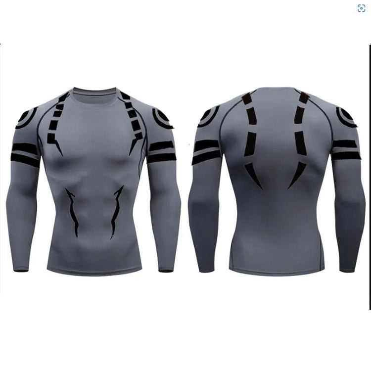 Anime Jujutsu Kaisen Set di compressione Tuta da fitness per uomo Camicia di compressione 3D ad asciugatura rapida + Pantaloncini da palestra Corsa Allenamento Abbigliamento sportivo platinumshop