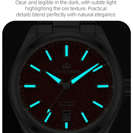 AddiesKIN Men Watch BGW9 Luminous Blue Goldstone Dial Sapphire Glass 20Bar Waterproof Japan 9015 K010 Automatic Mechanical Watch