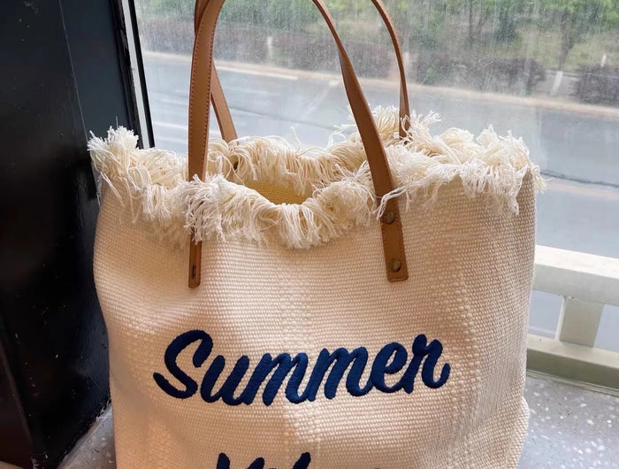 Women's Canvas Bags Large Beach Bag Tote Shopping Bags Underarm Shoulder Bag for Female Casual Top-Handle Purses