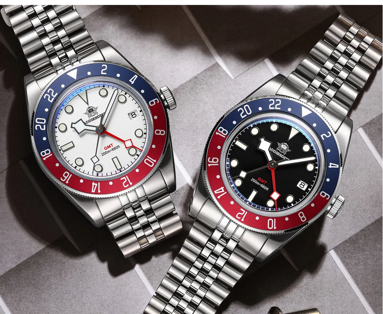 ADDIESDIVE Hot Sale GMT Movement Quartz Watch Stainless Steel Super Luminous 200M Diver Watches For Men AD2044 Relogio Masculino