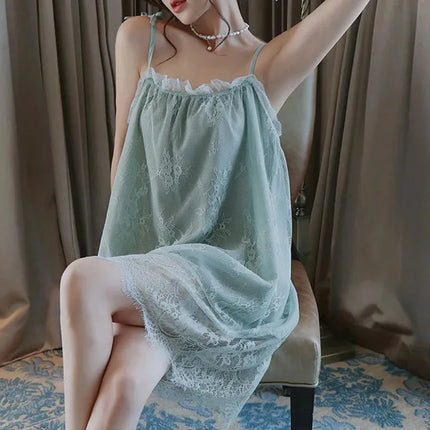 Plus Size Lingerie Babydoll in pizzo Chemise Camicia da notte Camicia da notte in rete Indumenti da notte Slip Camicia da notte Regali di San Valentino per le donne