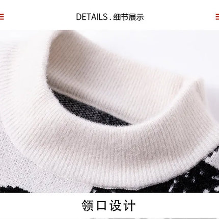 Men's fashion pullovers 2025 men winter Sweaters mens warm sweater O-neck custom pattern men sweaters autumn men size M-3XL