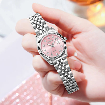 LIEBIG orologi da polso al quarzo eleganti di lusso delle migliori marche orologi automatici di moda per le donne orologio con cinturino in acciaio inossidabile Reloj Mujer platinumshop