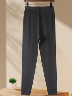 Wool Knitted Women Leggings 2024 Autumn Winter Elastic High Waist Casual Soft Warm Comfortable Trousers Ankle-Length Solid Pants