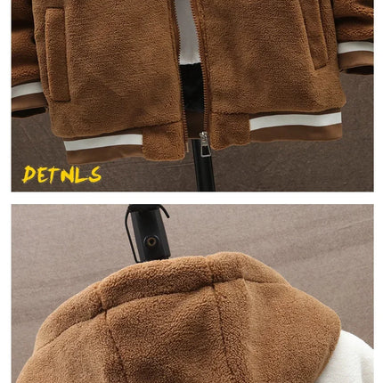 2023 Men's Hooded Jackets Japan Fashion Streetwear Harajuku Coats Men Autumn Winter Men Clothing Wool Jackets Embroidery Jacket