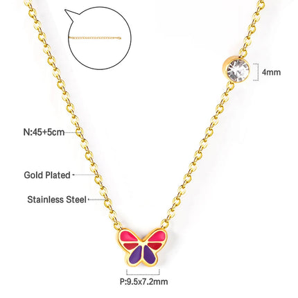 LUXUSTEEL Round CZ Pendant Necklace For Women White Colorful Cubic Zirconia Stainless Steel Collar Simple Luxury Wedding Jewelry PlatiNum