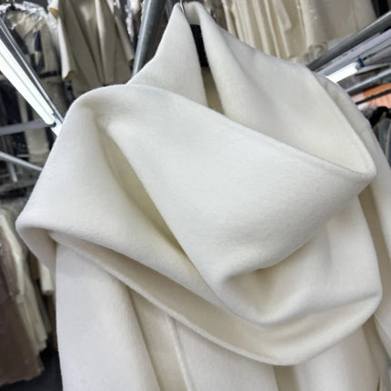 Newest Luxury Coffee Scarf Collar Wool Coat Women Loose Elegant Ladies Autumn Winter Jacket Causal Handmade Women's Jacket2025