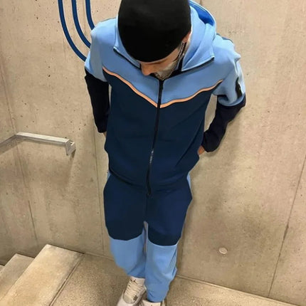 2025 Tracksuits Sports Suit Men's Hoodie Fashion Casual Sports Zipper Jacket Jacket Trousers Suitpant Sets Men New in Men's Sets PlatiNum