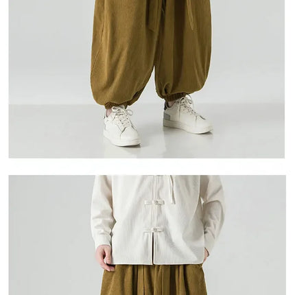 Pantaloni di velluto a coste da uomo autunno inverno pantaloni larghi casual oversize da uomo streetwear moda Harajuku donna pantaloni in vita elastica da uomo