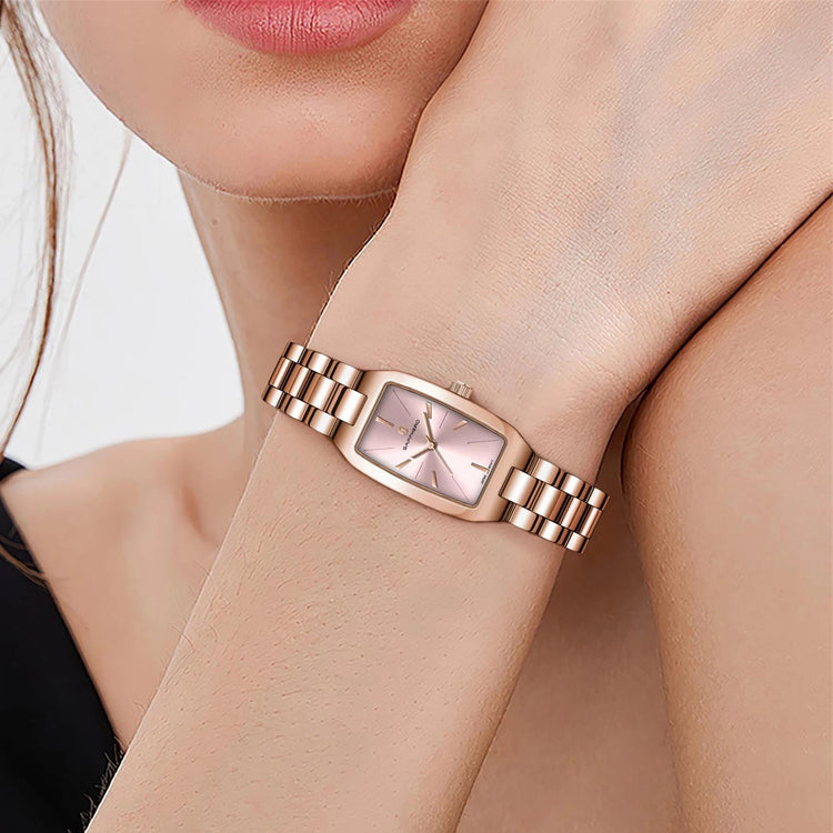 SAPPHEROLuxury Orologio da donna Cinturino in acciaio inossidabile Orologio impermeabile Quadrante ultrasottile Orologio da donna semplice alla moda Orologio accurato platinumshop
