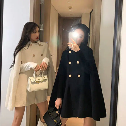 Autumn Winter Plus Size Women Coat Woolen Cloth Cloak Loose Overcoat Female High Quality 2025 Manteau Femme Hiver Oversize