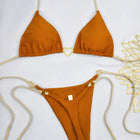 Nuovo costume da donna bikini bianco tinta unita costume da bagno alla moda con lacci a vita bassa set da due pezzi platinumshop